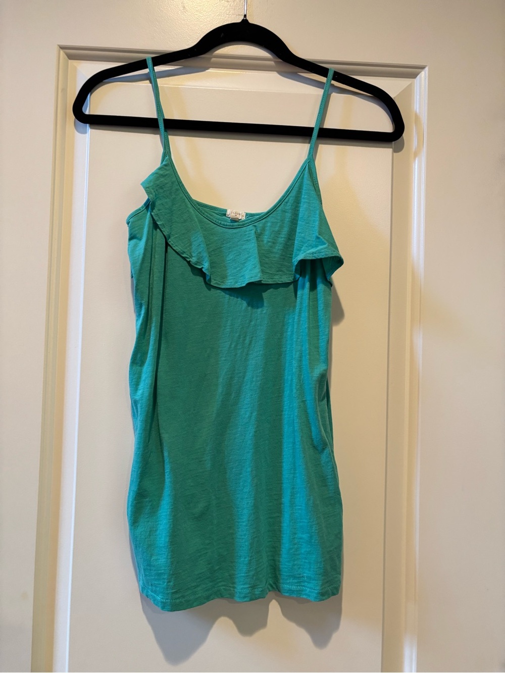 J. Crew Teal Ruffle Cami Tank